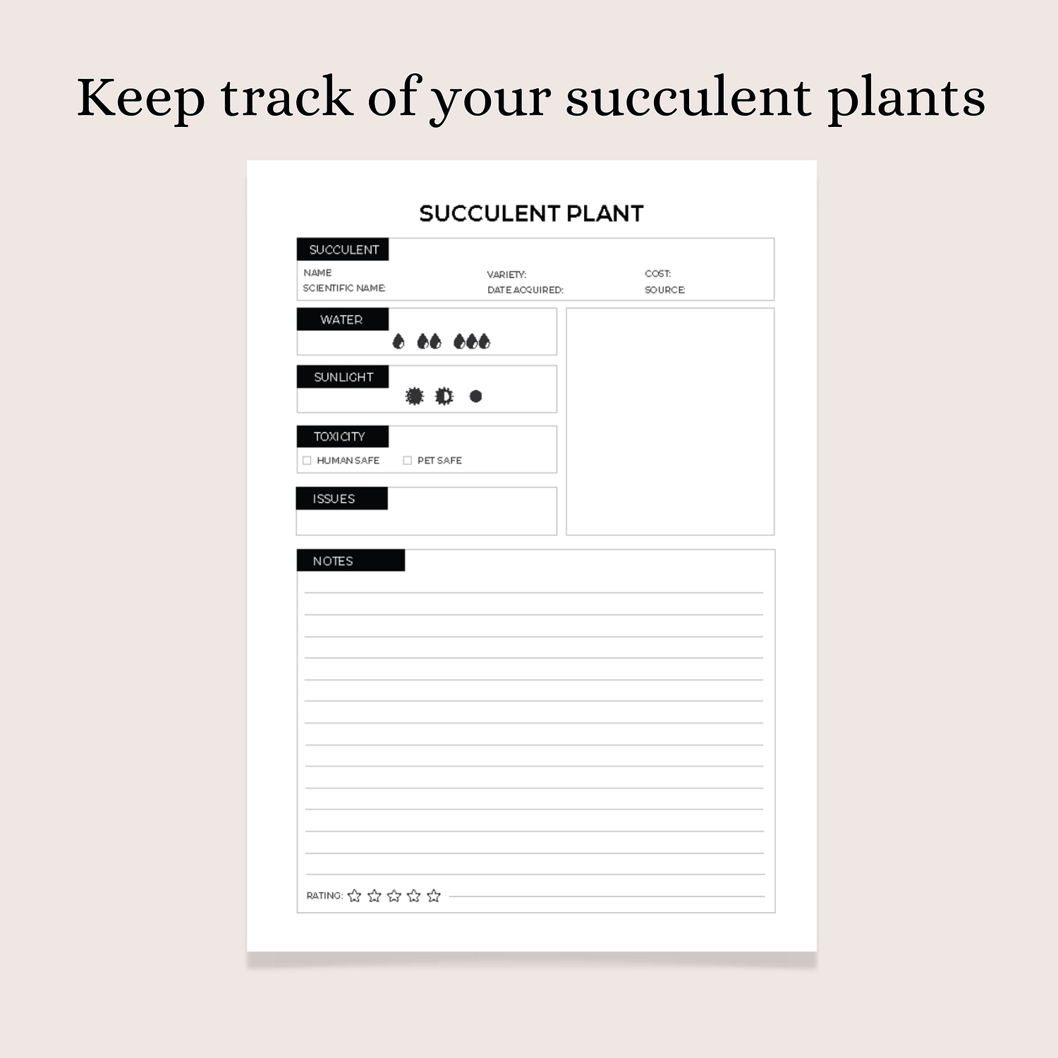 rastreador y registro de plantas suculentas