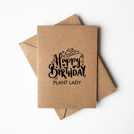 Feliz cumpleaños plant lady tarjeta de felicitación de cumpleaños