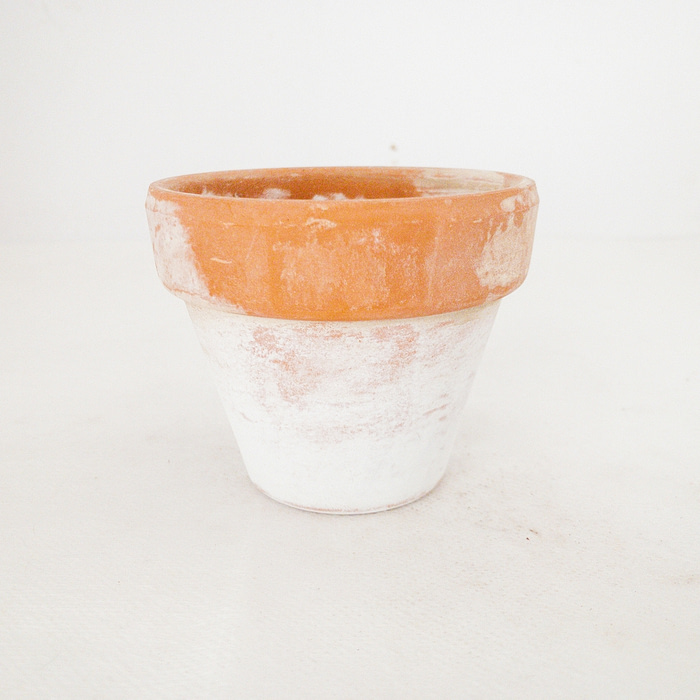 Rustic White Washed Terracotta Pots