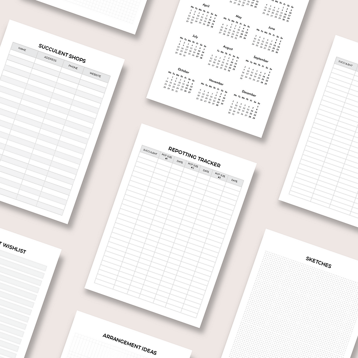 daily succulent plant transplant tracker