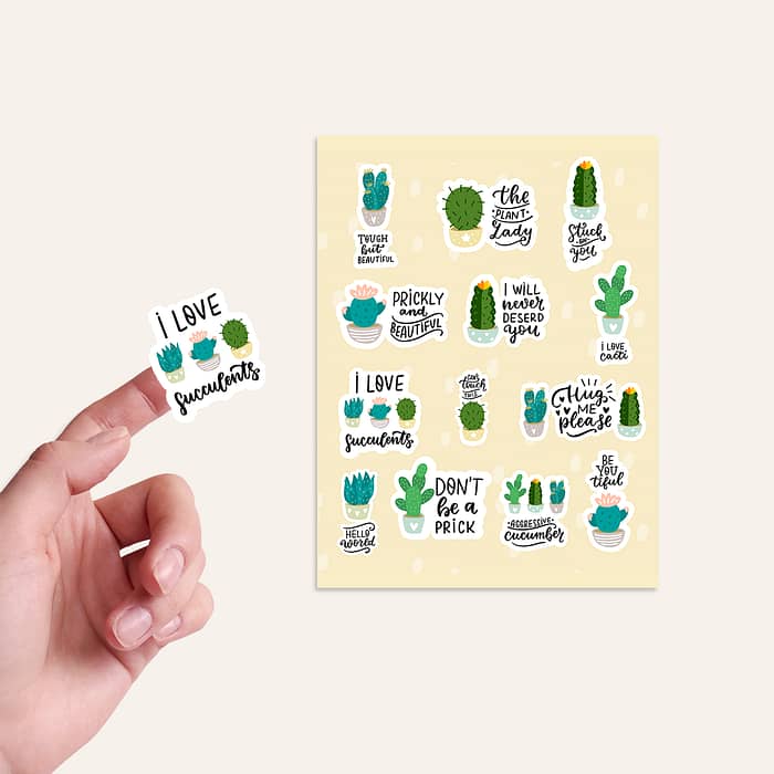 Succulents And Cactus Stickers